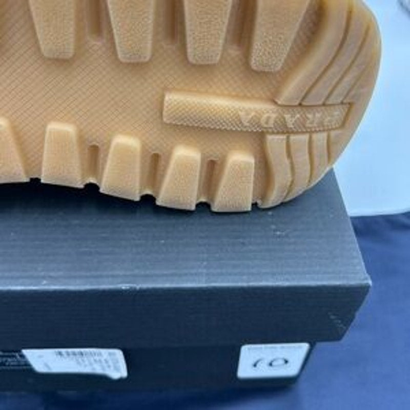 Men's Prada triangle logo leather sneakers size 8 fits 9 US made in Italy