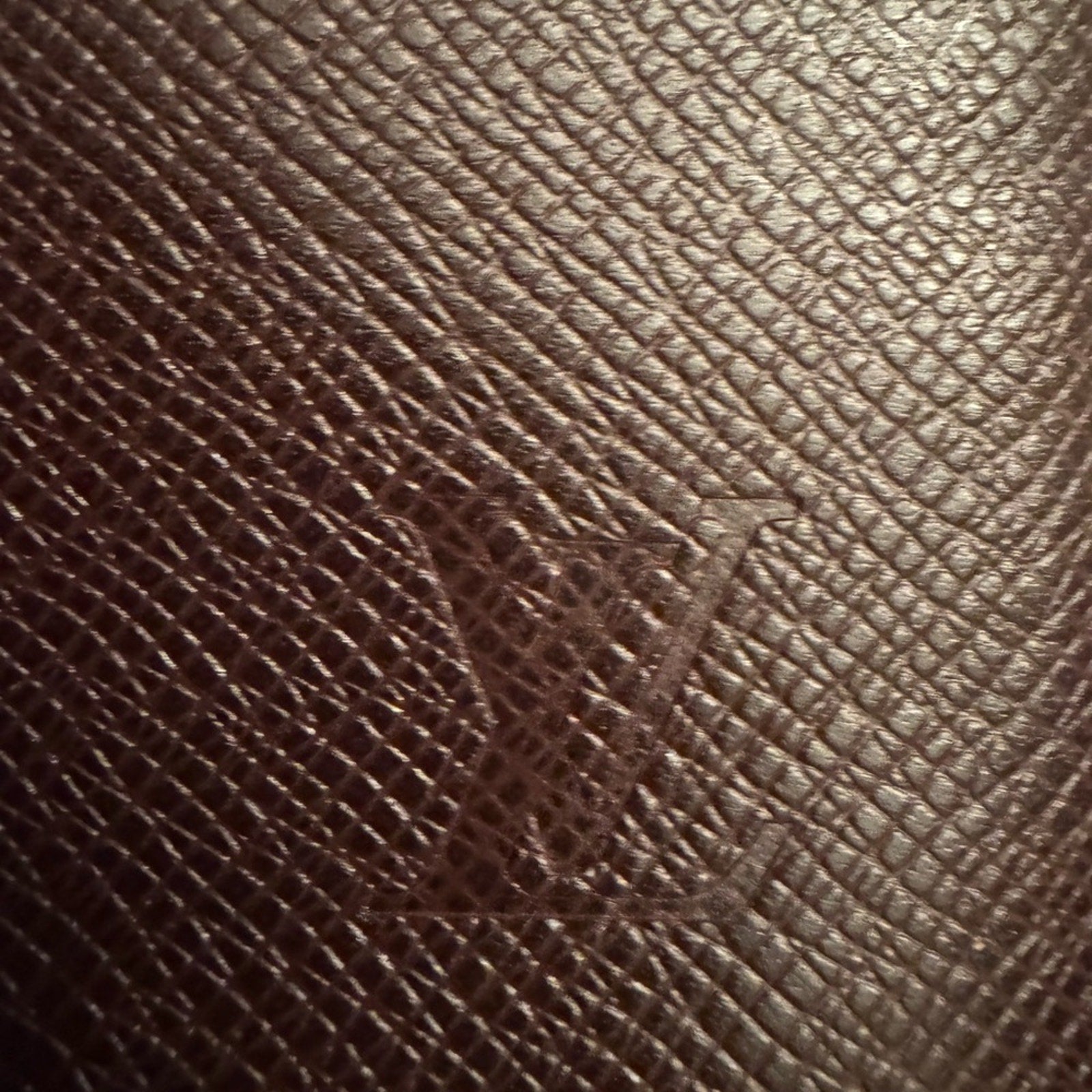 Louis Vuitton Taiga plum brown leather portfolio w/gold front snap or a clutch