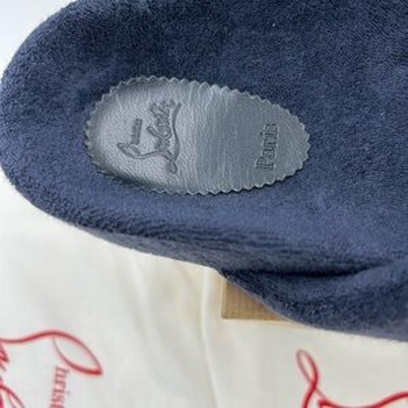 Men's Christian Louboutin BIZZU cross strap Terry cloth slide size 46