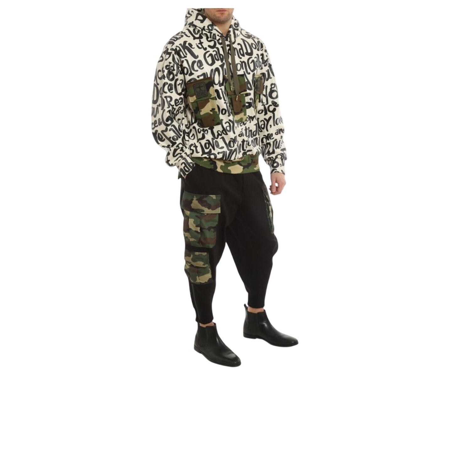 Men's Dolce & Gabbana NWOT Camouflage Print Inserts Hoodie Size L