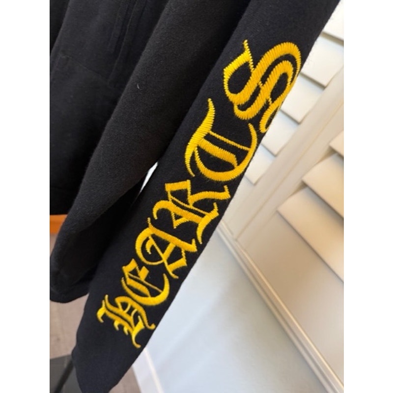 Men's Chrome Hearts Black Embroidered Sleeves 100% Cashmere Hoodie Size M