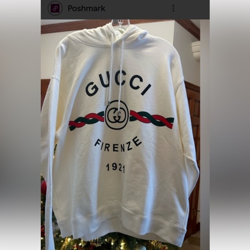 Men's Gucci FIRENZE 1921 cotton hoodie interlocking G/web stripe size XXXL