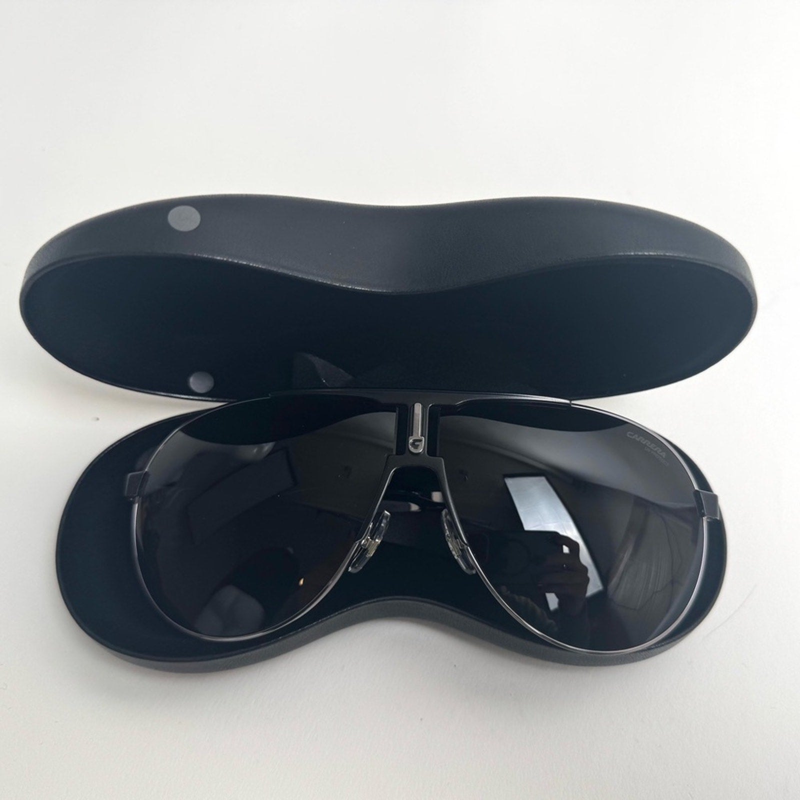 Porsche Carrera, sunglasses polarized with silver frames and black accent NWT’s