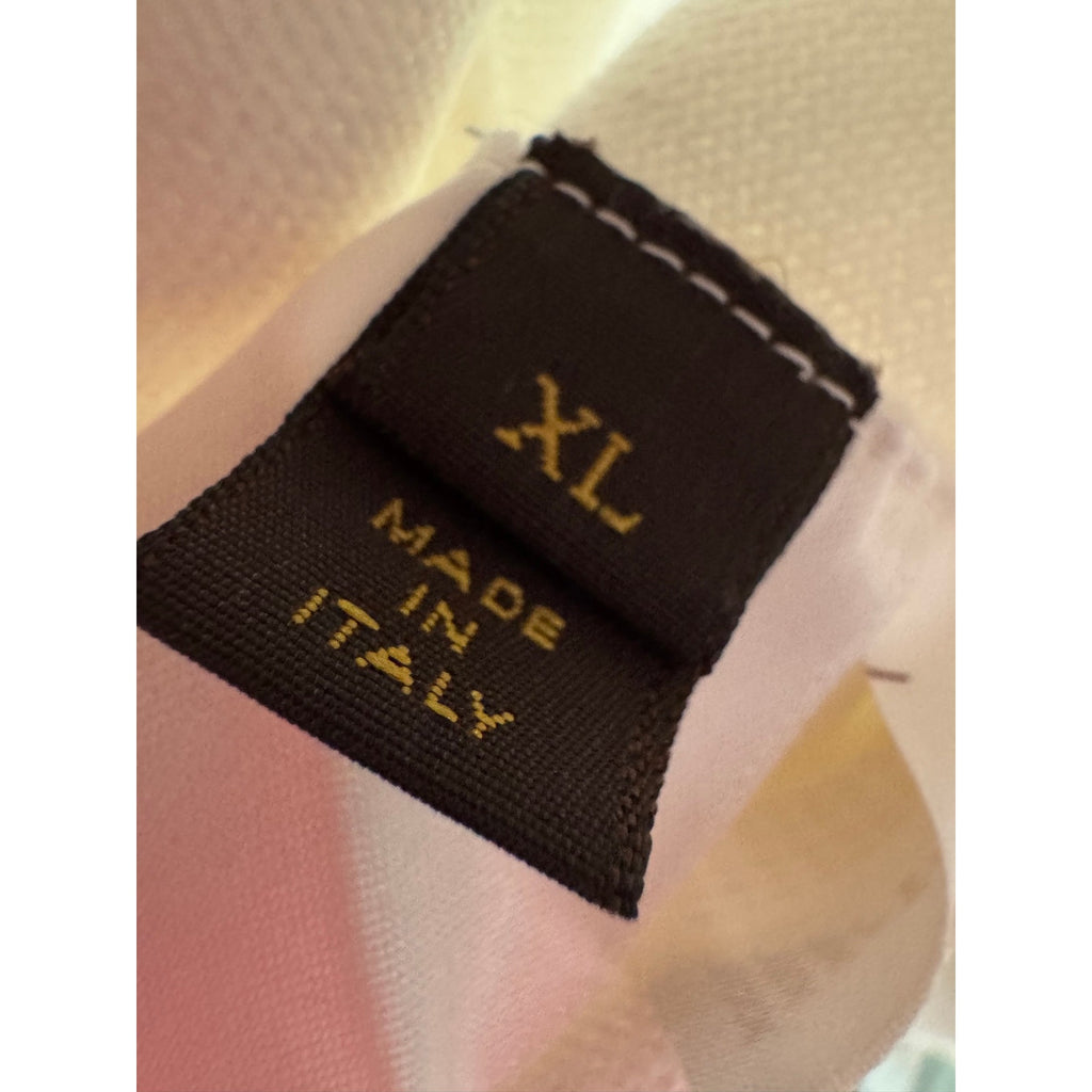 Louis Vuitton White Intarsia Knit Sweater Hoodie Size XL Made in Italy