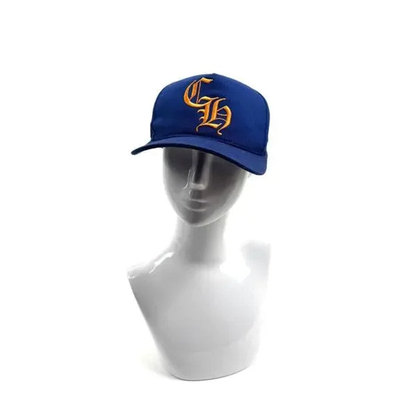 Men's Chrome Hearts Blue/Orange CH Cross Patch Baseball Trucker Hat