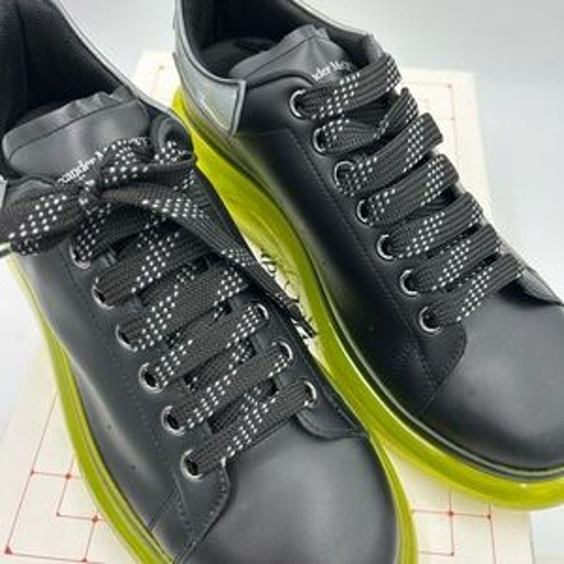 Men's Alexander, McQueen oversized leather sneakers with neon green sole size 43