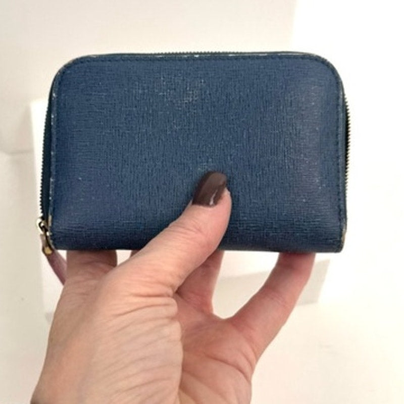 Fendi monster compact wallet, Zeid around blue fuchsia white with crystal eyes