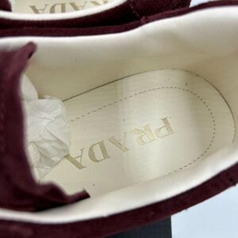 Men's Prada triangle logo suede sneakers size 9 US made in Italy