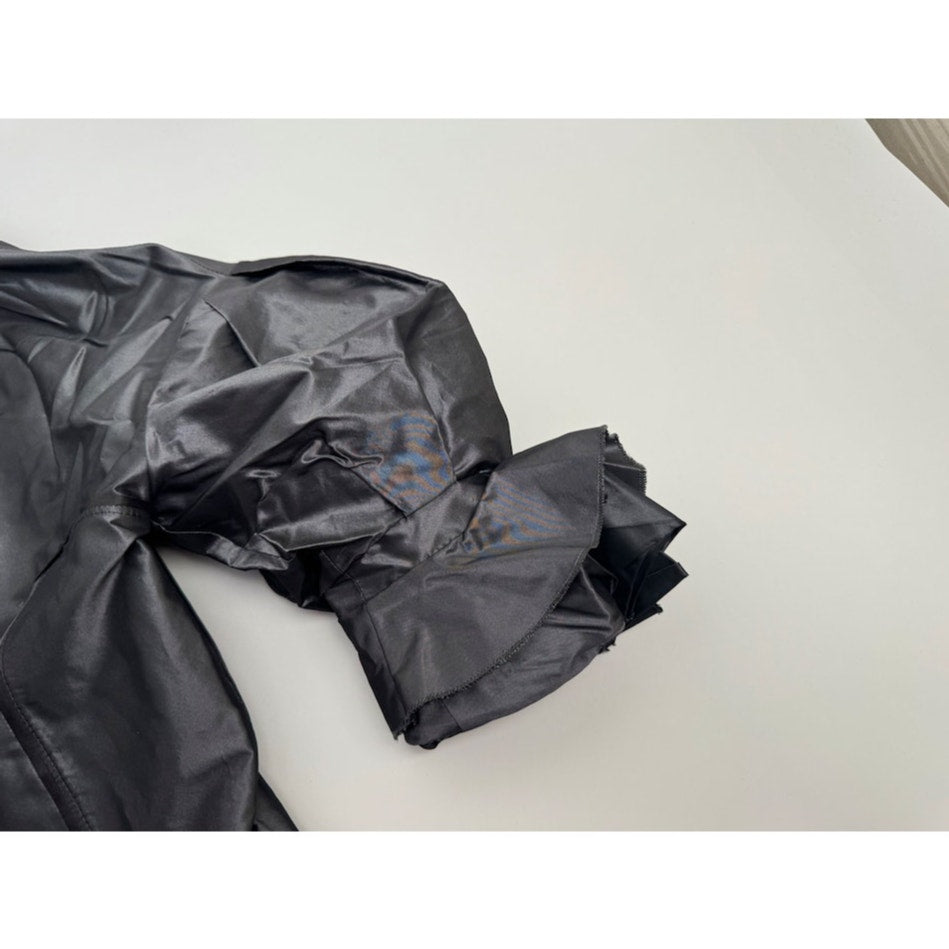 Obzee New York Co. Inc Black 100% Silk Coat Size 42 Made in Korea