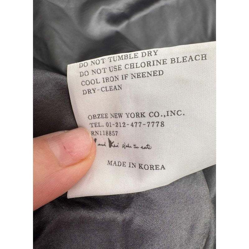 Obzee New York Co. Inc Black 100% Silk Coat Size 42 Made in Korea