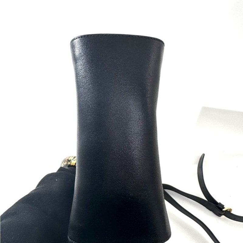 Valentino black leather 2 way structured dual compartment bag w/exterior pocket