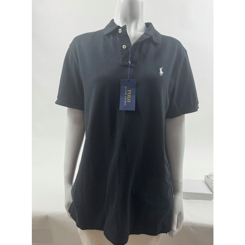 Men's Polo Ralph Lauren NWT Black Custom Slim Fit Polo Shirt Black Size L