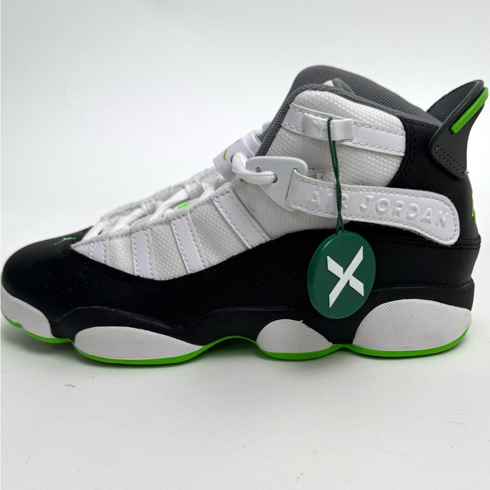 DS NIKE JORDAN 6 RINGS GS WHITE/GREEN STRIKE-BLACK SNEAKERYOUTH 5.5 323419-130