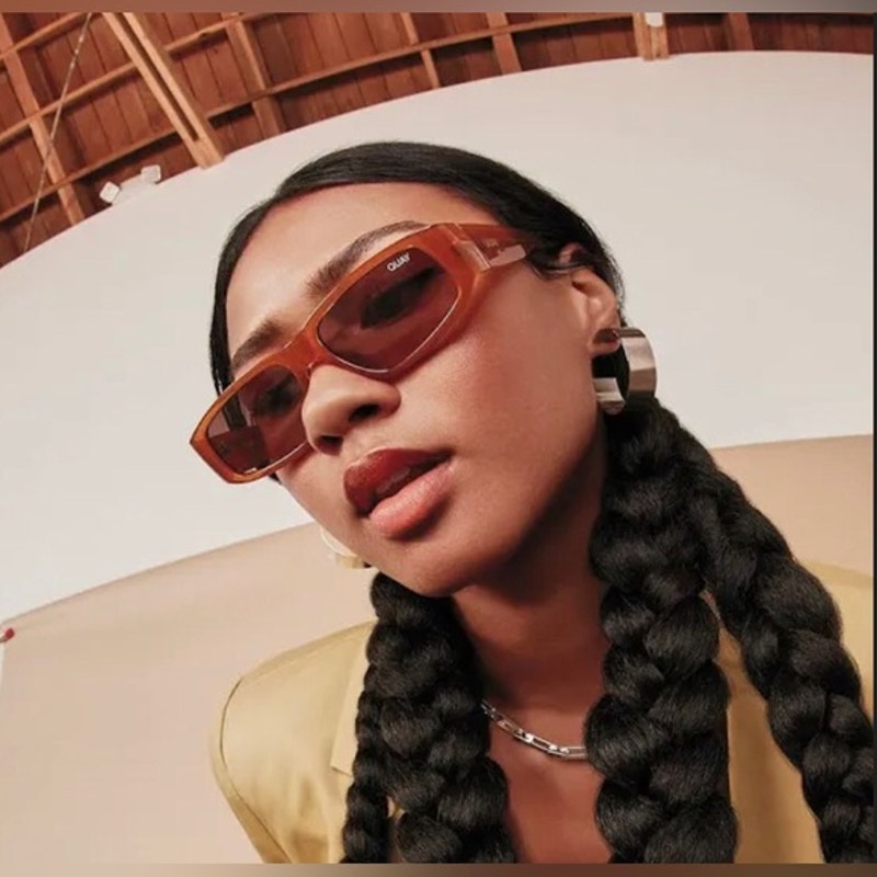 Quay NWOT No Envy Caramel Rectangular Sunglasses