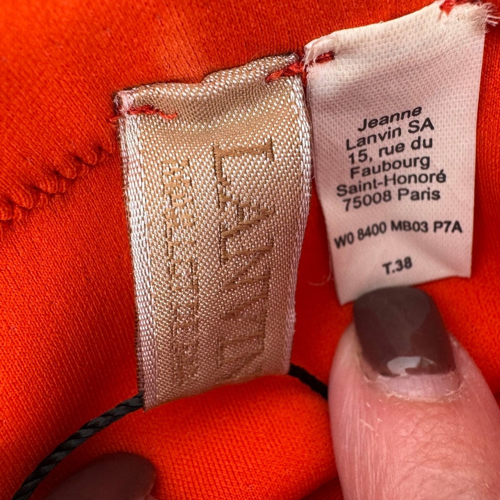 Lanvin NWOT Orange Draped Strapless Top FR 38 US 6