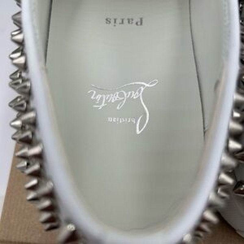Men's Christian Louboutin spike boat slip on sneaker size 43 made in Italy
