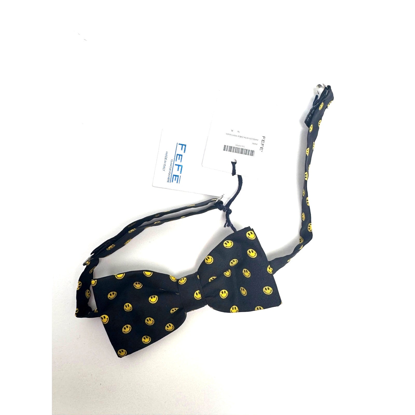 FEFE Napoli Men's NWT Silk Smiley Face Bow Tie - Made in Italy