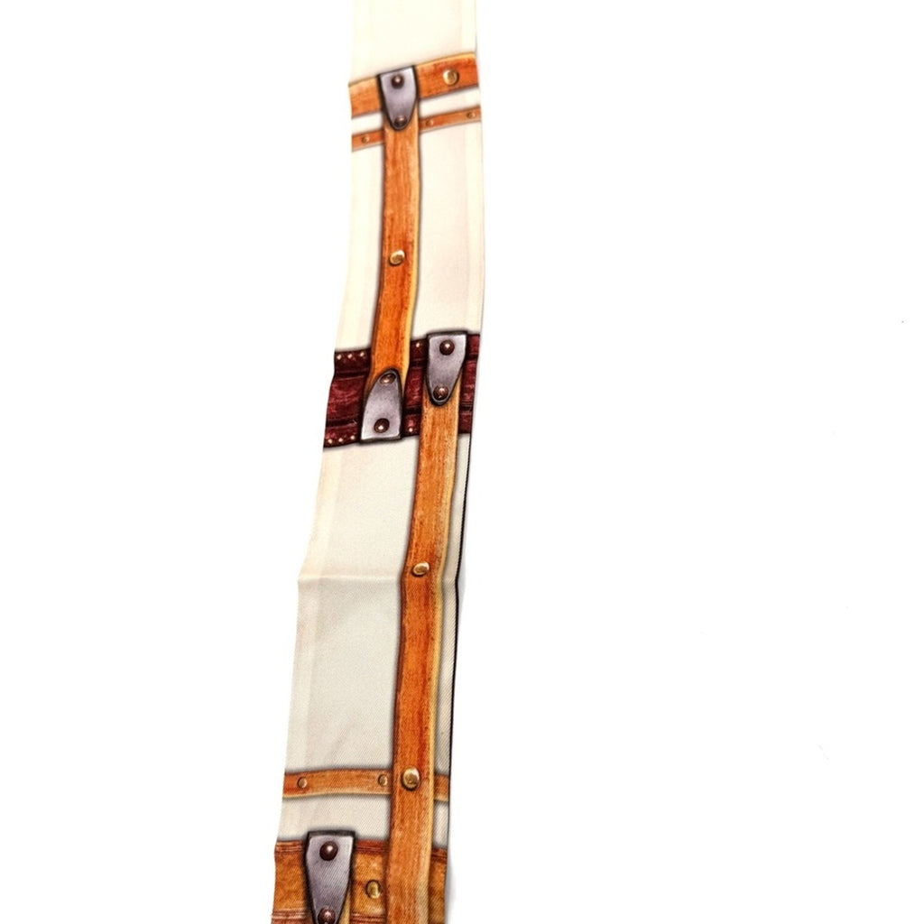Louis Vuitton Limited Edition Steamer Trunk Silk Bag Handle Wrap Scarf Hair Tie