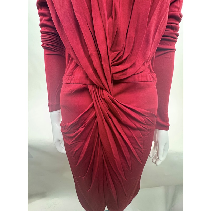 Gucci NWOT Red Gathered Dress Size XL Fits US 8/10 Made in Italy