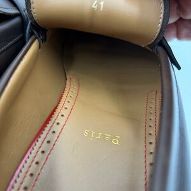 Men's Christian Louboutin Urbino moc Leather logo loafers size 41 made in Italy