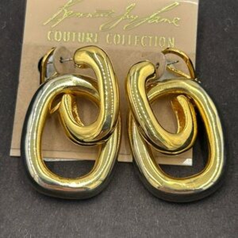 Women's Kenneth Jay Lane couture doorknocker style gold plated earrings