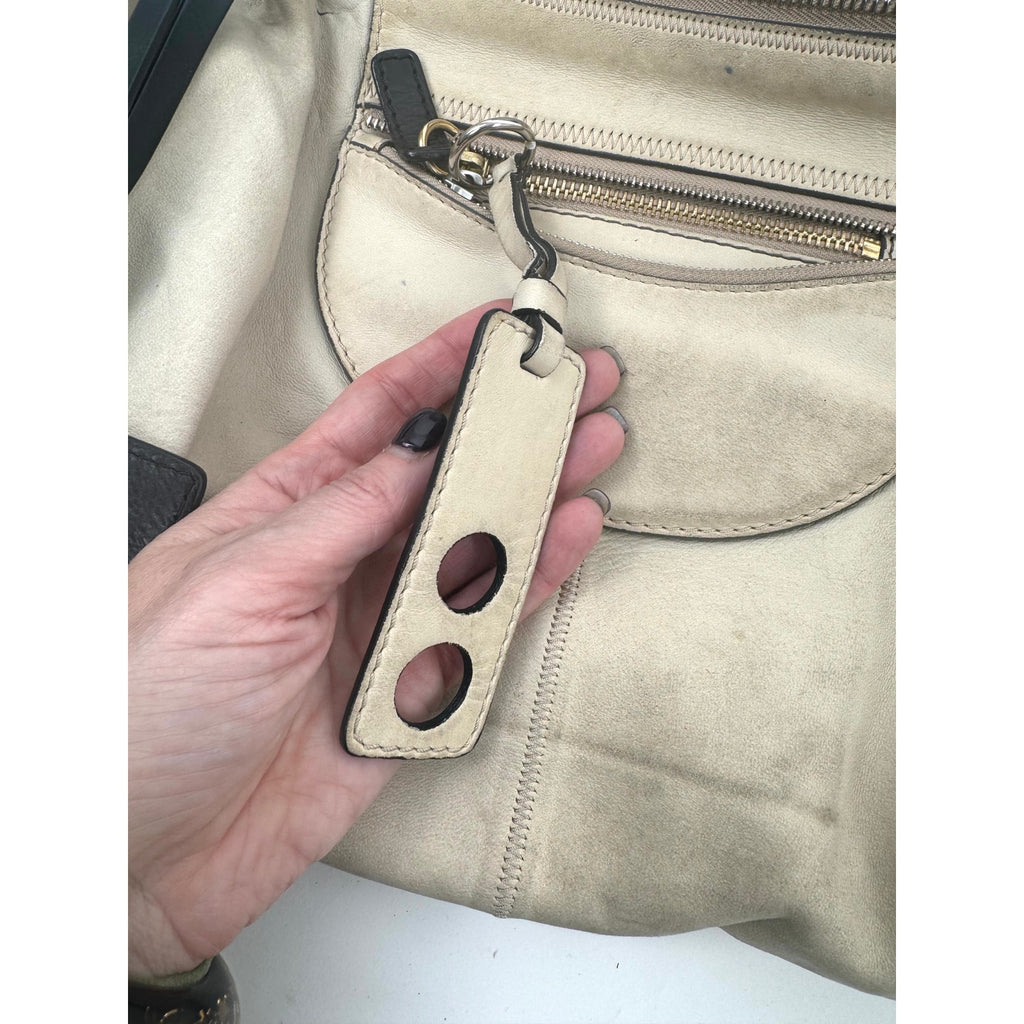 Chloe Cream Suede Leather Hobo Bag