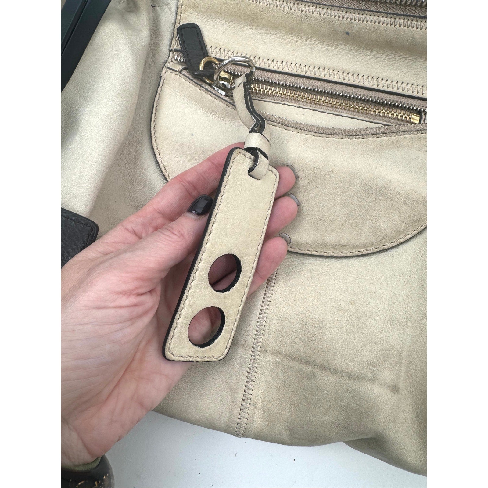 Chloe Cream Suede Leather Hobo Bag