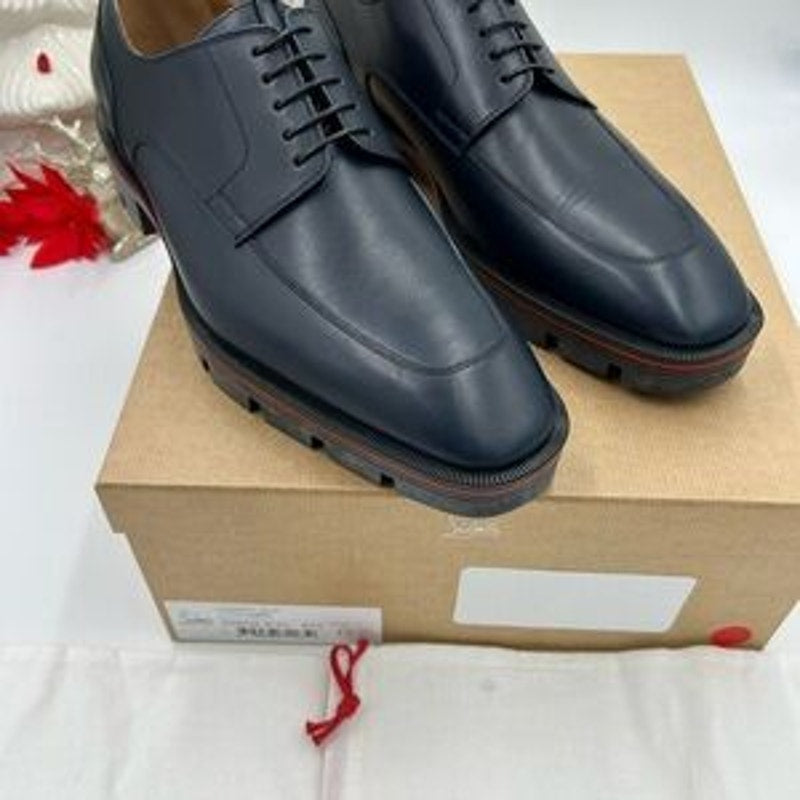 Men's Christian Louboutin DAVISOL navy Oxford, Derby shoe size 43 made in Italy