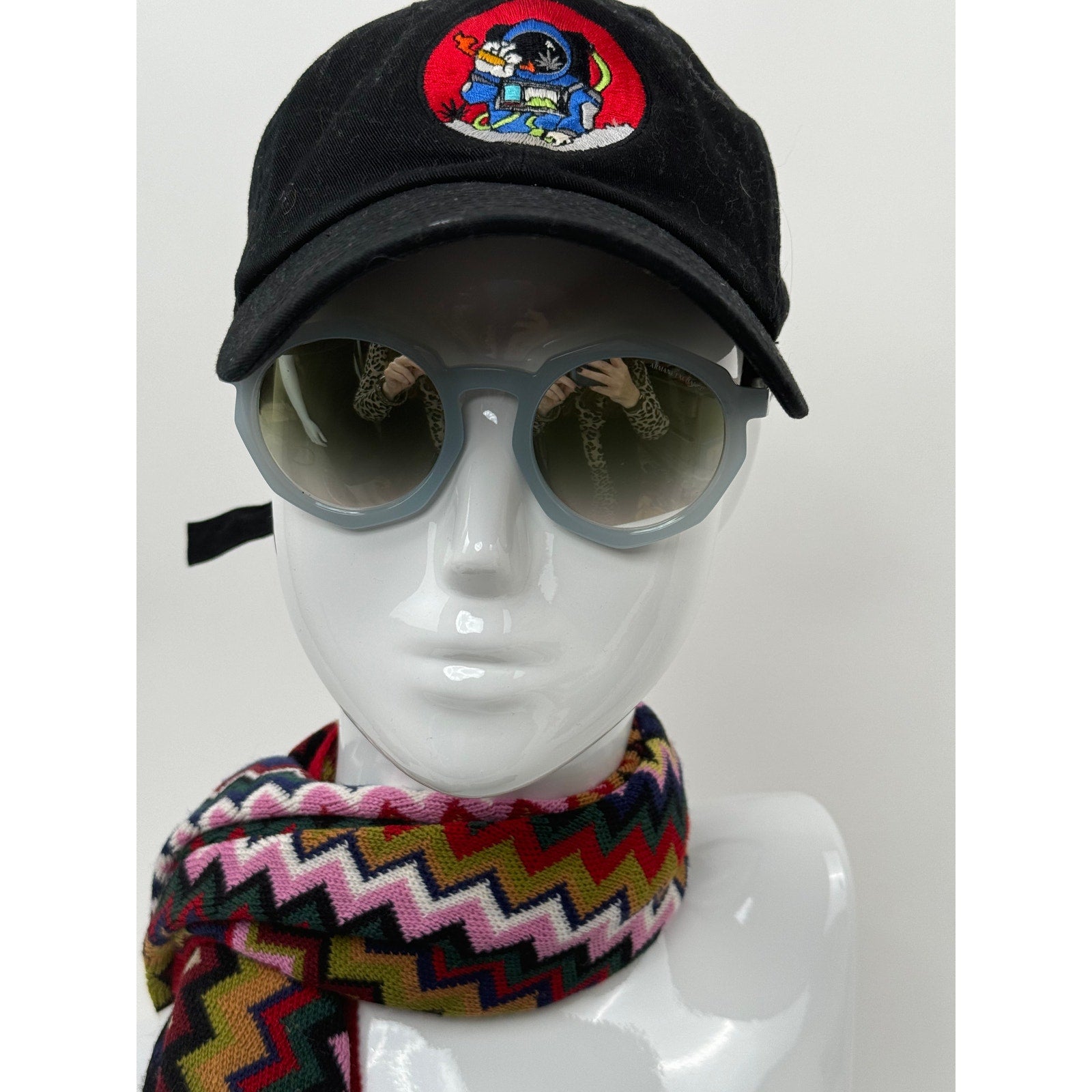 Armani Exchange Light Blue Round Geometric Sunglasses