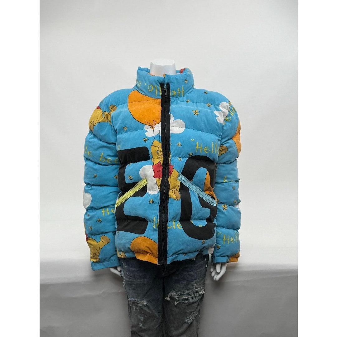 Unisex Adults Die.Go Studios Blue "Winnie The Pooh" Puffer Jacket One Size