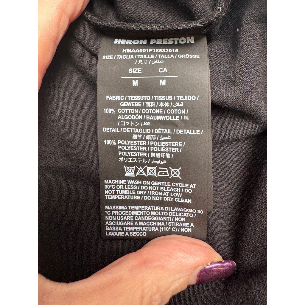 Men's Heron Preston Black 'Heron' Oversized T-Shirt Size M Fits Like A L