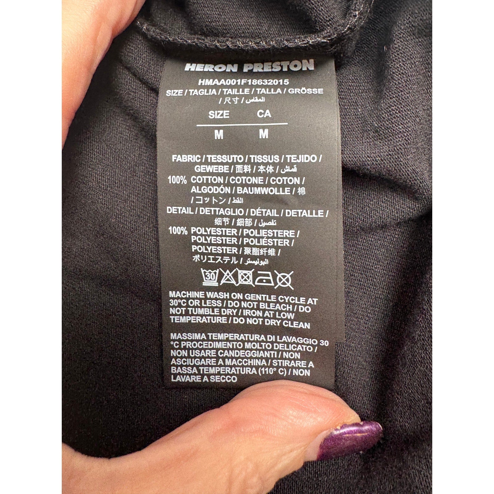 Men's Heron Preston Black 'Heron' Oversized T-Shirt Size M Fits Like A L