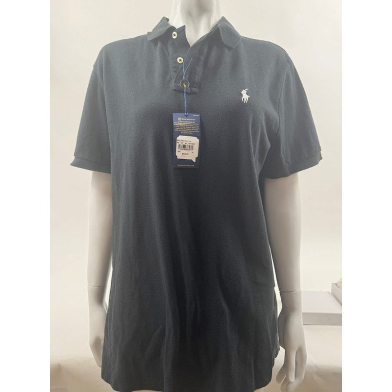 Men's Polo Ralph Lauren NWT Black Custom Slim Fit Polo Shirt Black Size L