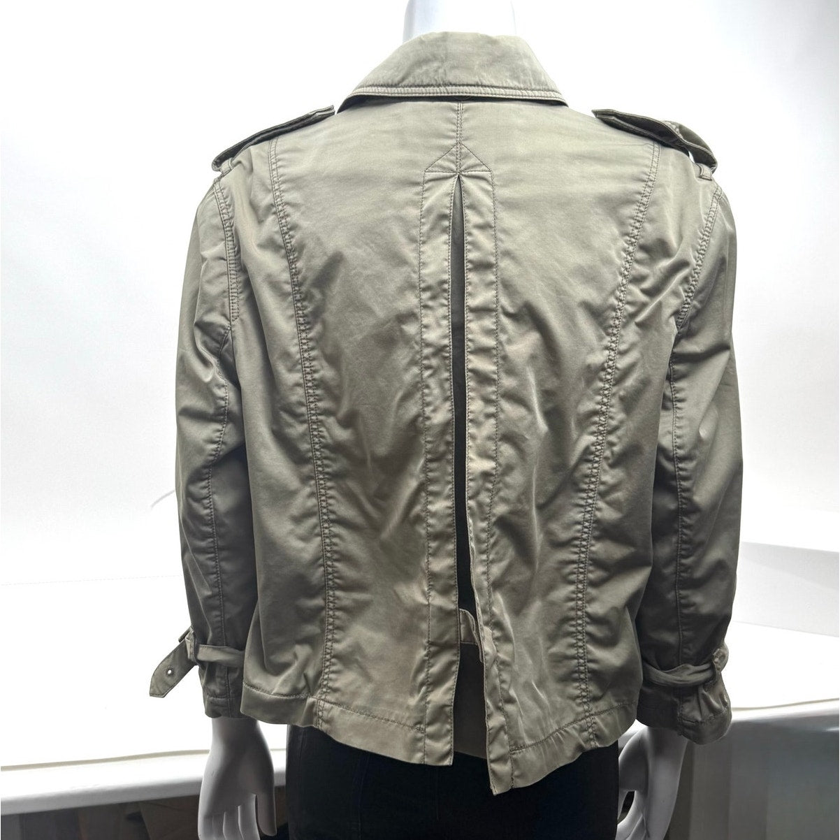 Burberry Brit Women's Khaki Olive-Tone Jacket – Size US 10 (Fits Medium)