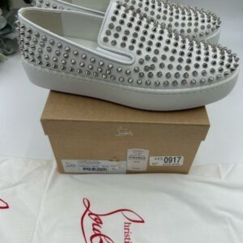 Men's Christian Louboutin spike boat slip on sneaker size 43 made in Italy