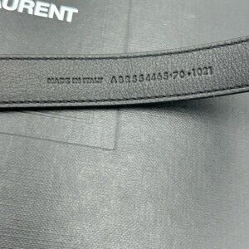 Women's Saint Laurent calfskin YSL logo leather belt size 70 cm/28 inches