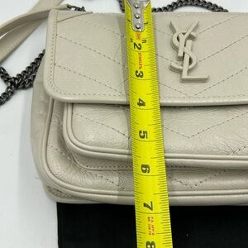 Women's Saint Laurent Ysl NIKI BABY shoulder bag in vintage crinkled leather