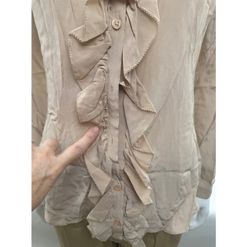Moschino NWT 100% Silk Button Up Blouse Designer Top Size IT 42