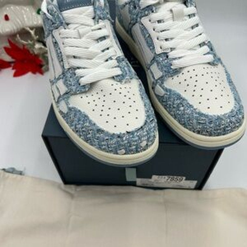 Men's Amiri skel boucle low top leather sneakers size 45