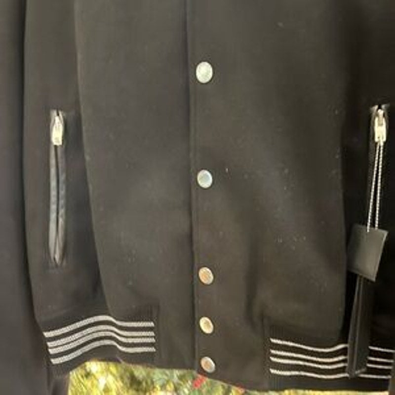 Men's Amiri bones wool black varsity jacket size 52/ extra large