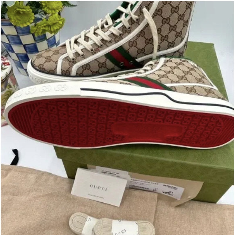 Men's Gucci tennis 1977 high top sneakers size 12.5 made in Italy
