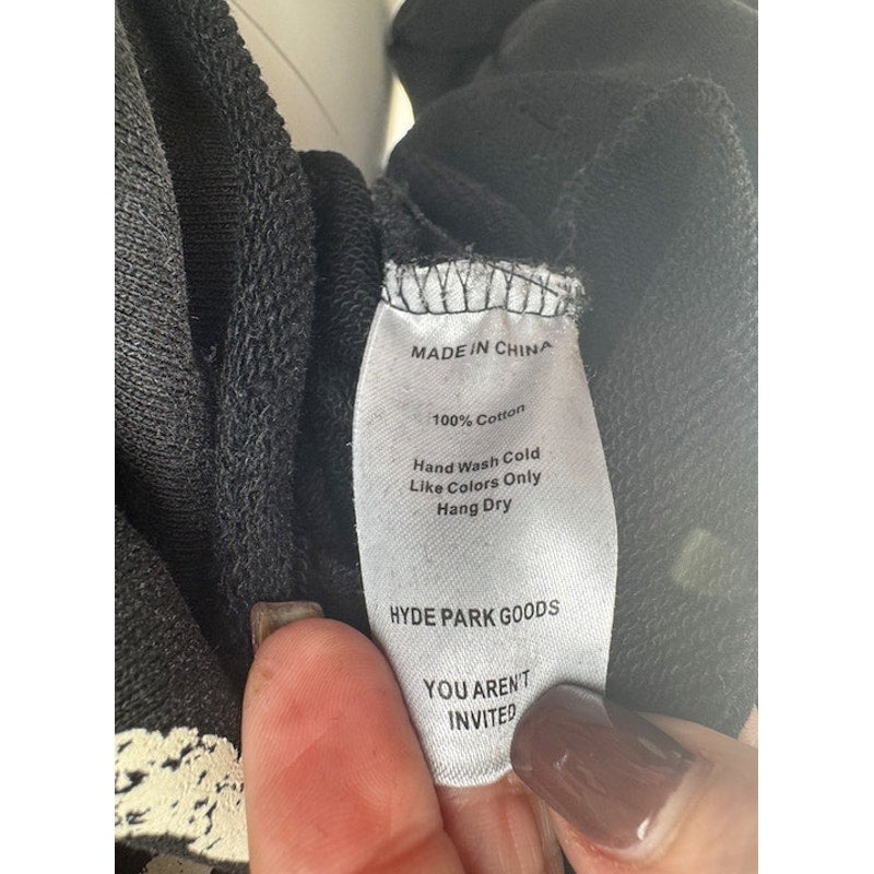 Men's Hyde Park "You Aren't Invited" Easy Does It Double Heart Hoodie Black S