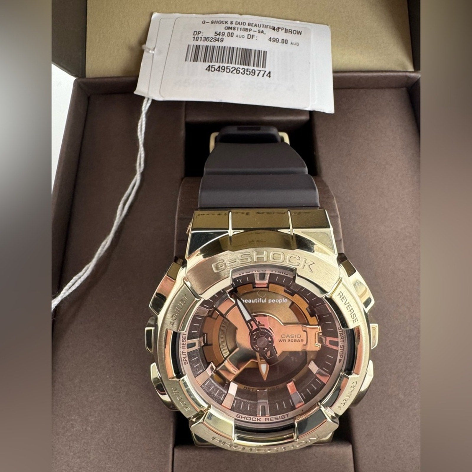 Casio G-Shock x Beautiful People GM-S110BP-5AJR Brown Analog-Digital Watch NIB