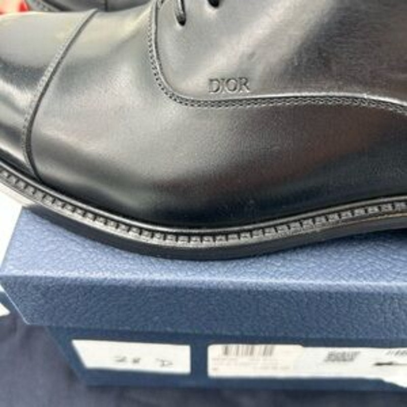 Dior Men's embassy, Black Leather Oxford Shoes size 42 made in Italy