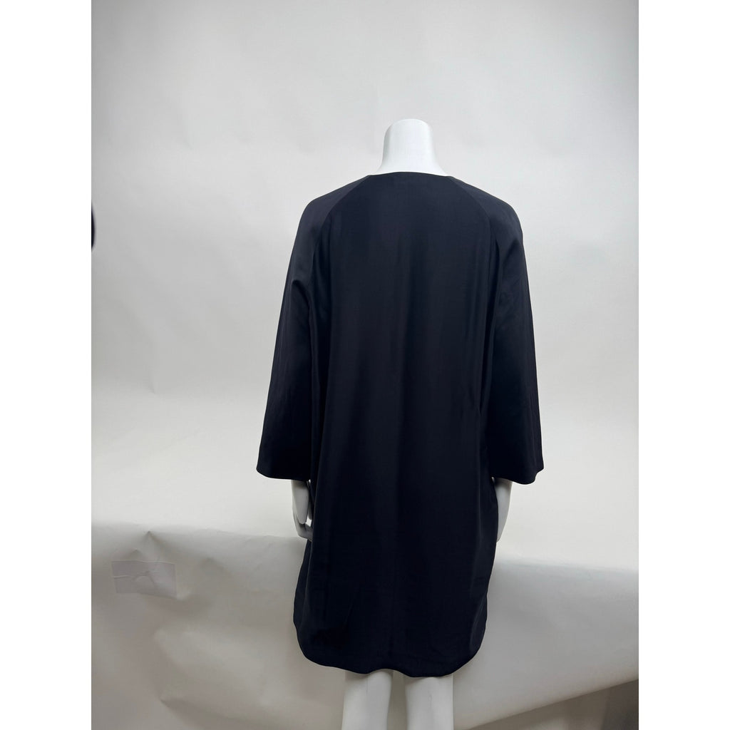The Row Women's Black V-Neck Long Sleeve Sheath Dress Size M