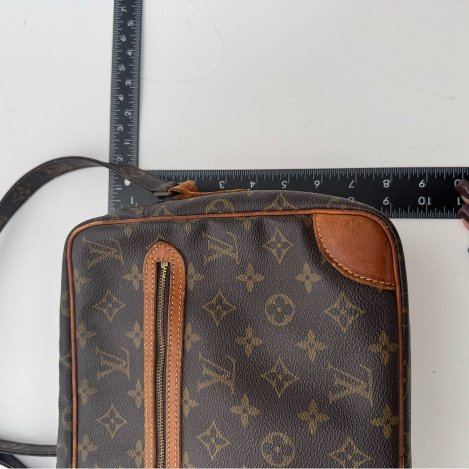 Louis Vuitton Brown Monogram Potomac top zip shoulder bag with adjustable strap