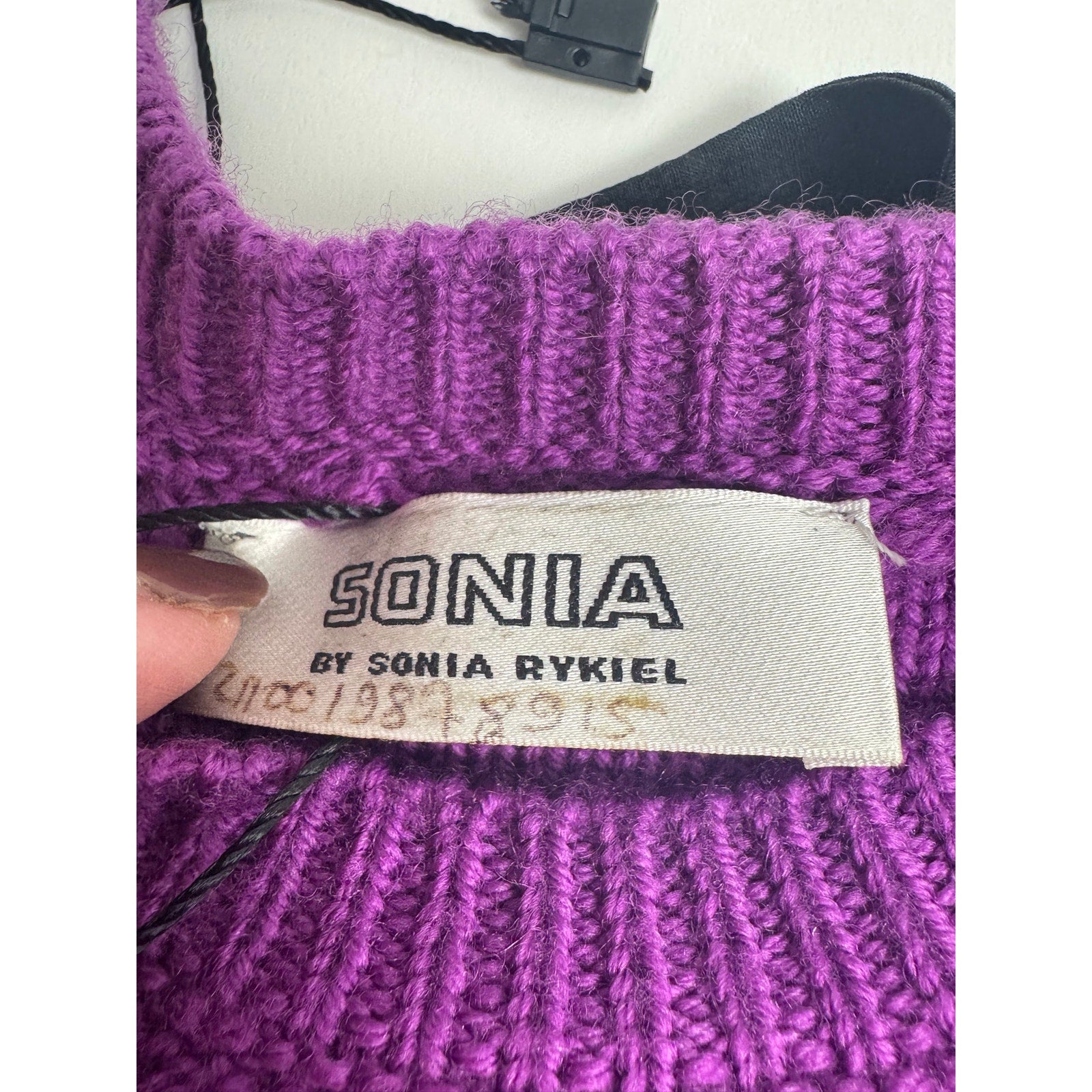 Sonia by Sonia Rykiel Purple Wool Cashmere Knit Sweater Dress Size FR 40 / US M