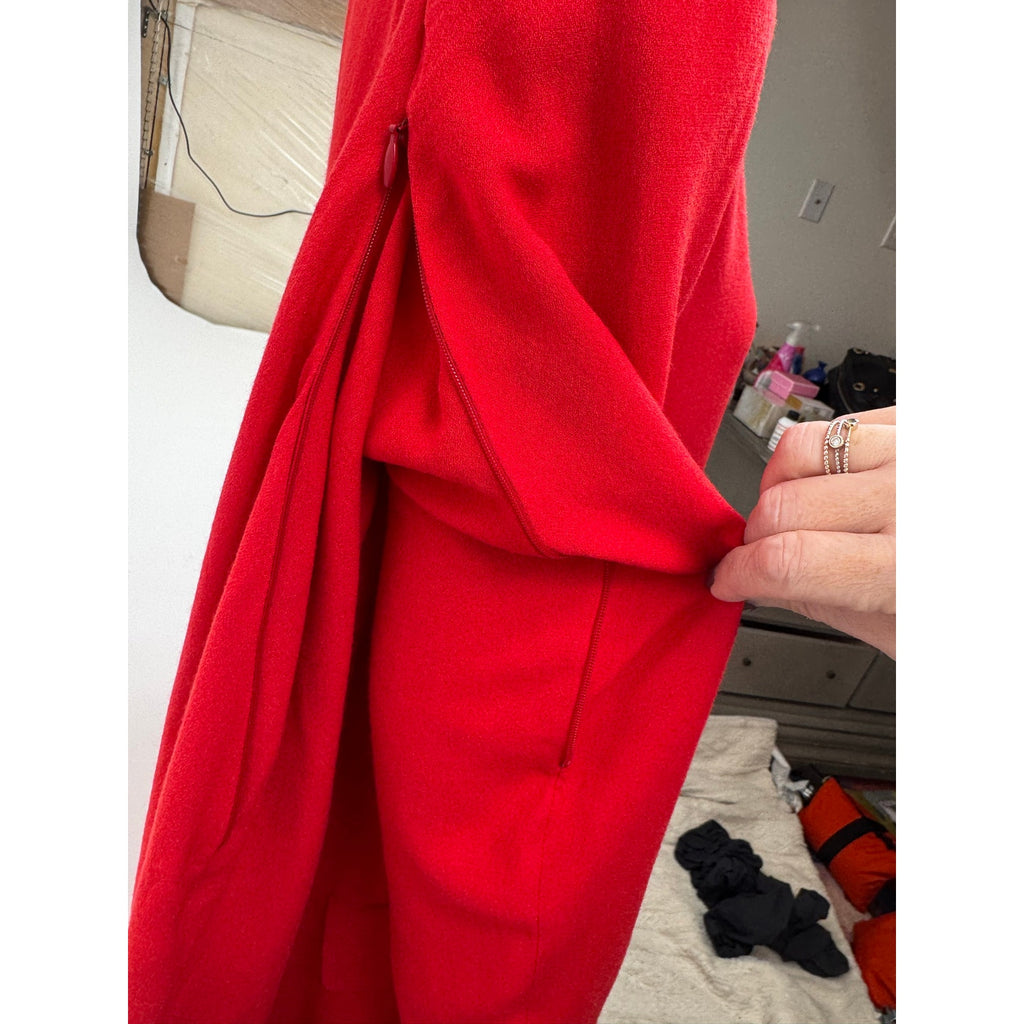 Maison Margiela NWT Red Dress with Zip Open Sleeves Size IT 42 / US 6