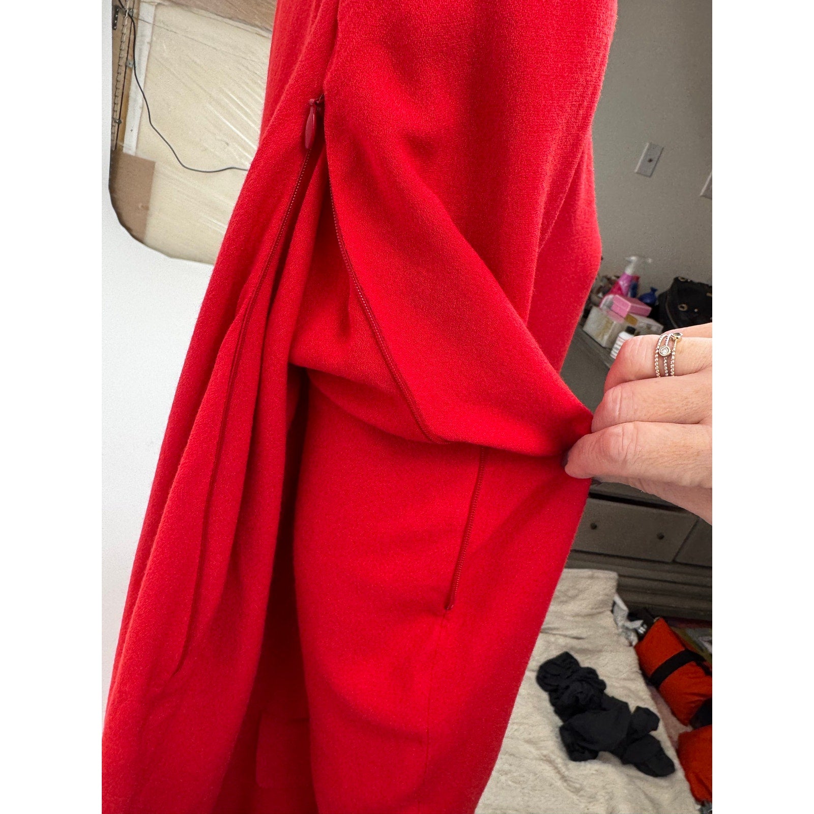 Maison Margiela NWT Red Dress with Zip Open Sleeves Size IT 42 / US 6