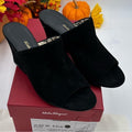 Women's Salvatore Ferragamo Judy 85 Suede mules, size 7, made in Italy